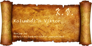 Kolumbán Viktor névjegykártya